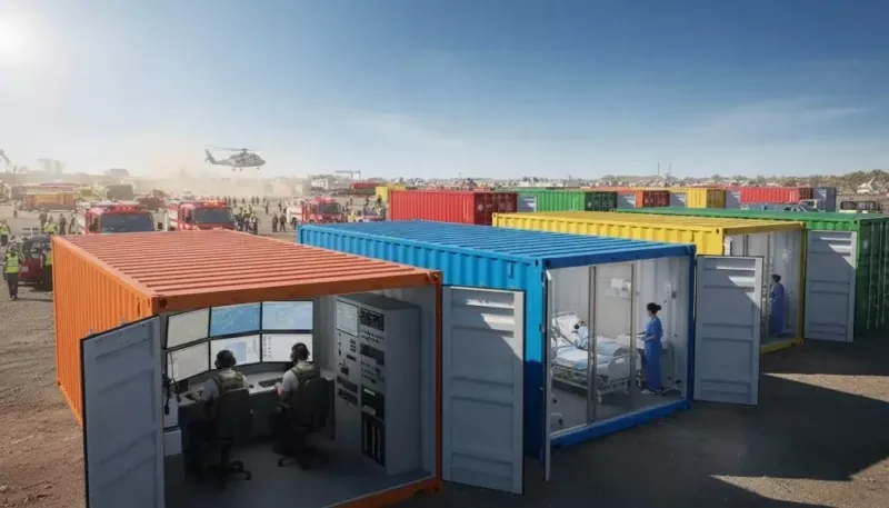 Construcció d'acer de contenidors de socors per desastres d'emergència