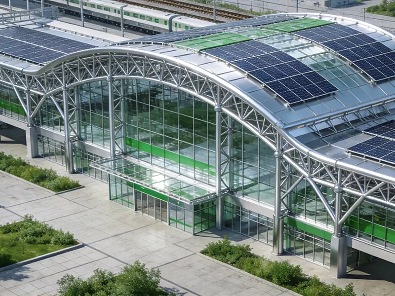 Estació de ferrocarril d'estructura d'acer respectuosa amb el medi ambient