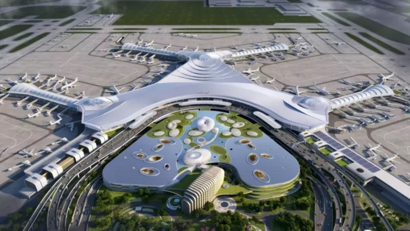 Edifici terminal prefabricat verd