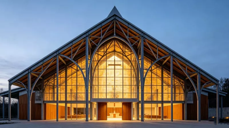 Construcció de l'església del marc del portal